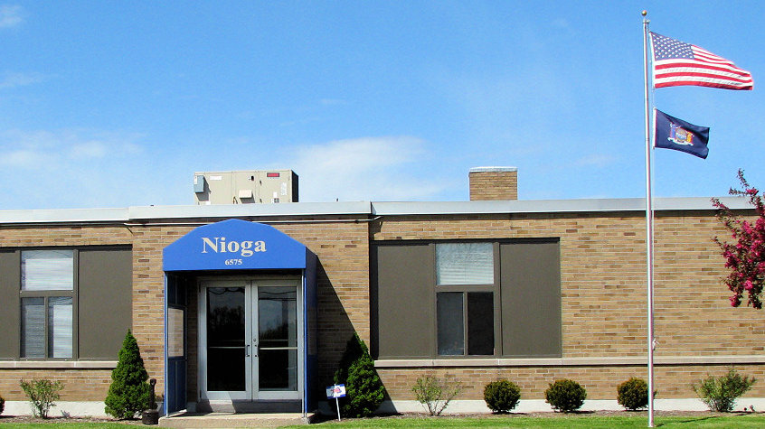 front of the Nioga building
